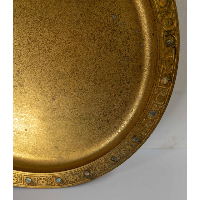 20th Century Tiffany Studios New York City Bronze Dore Charger Plate For Sale In New York - Image 6 of 14