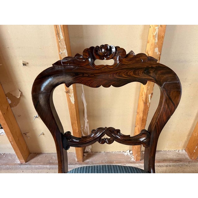 Antique Victorian Style Balloon Back Side Chairs. Set of 3 For Sale - Image 4 of 15