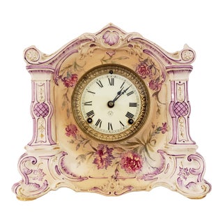 Early 20th Century Royal Bonn Ansonia Mantle Clock For Sale