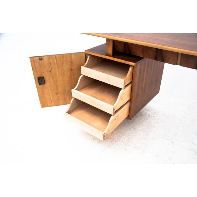 Brown Vintage Desk from M. Puchała, Poland, 1960s For Sale - Image 8 of 13