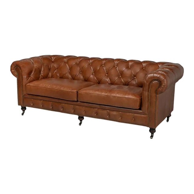 Classic Vintage Style Chesterfield Sofa For Sale