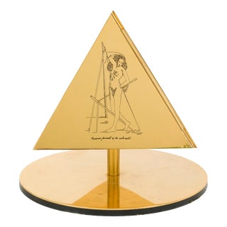 Table Lamp Sculpture Model the Tetrahedron the Fire by Salvator Dali, Milan, 1980s For Sale