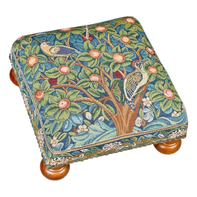 Woodpecker Tapestry Footstool For Sale