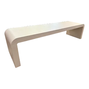 Karl Springer Style Monumental Textured Waterfall Coffee Table