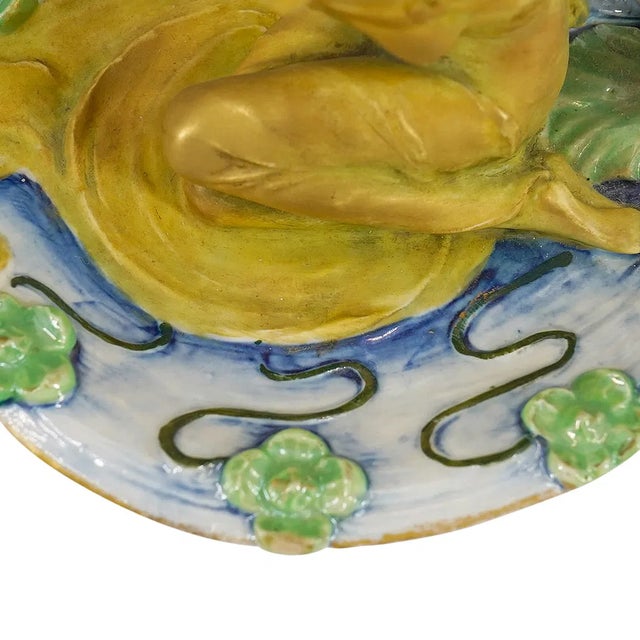 Ernst Wahliss Chamberstick, c.1900, Art Nouveau Figural Lily Pond Candlestick For Sale - Image 4 of 5