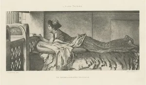 S. Lankhout & Co after J.J. Mesker, Woman Counting Passerbys After a Work of Alma Tadema, 1890s, Paper