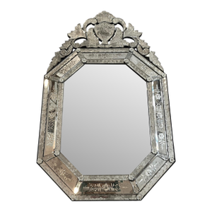 Late 19th Century Antique, Etched Venetian Style, St. Double Framed Octagon Shape Mirror