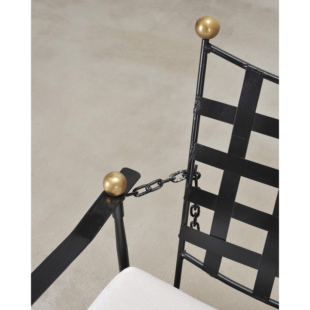 Set of Four Mario Papperzini Amalfi Iron Lounge Garden Chairs For Sale - Image 14 of 18