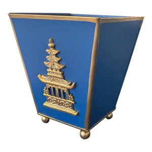 Pagoda Chinoiserie Blue Cachepot