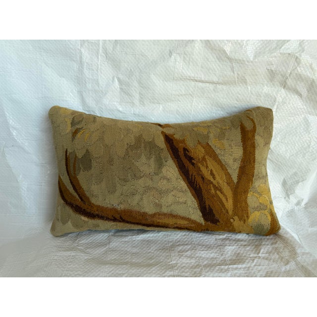 This beautiful decorative pillow has been created from an authentic 16th Century Brussels tapestry fragment, representing...