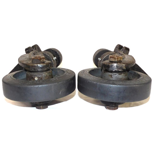 Vintage Howe Scale Company Industrial Oak & Cast Iron Factory/Railroad Cart For Sale - Image 12 of 18