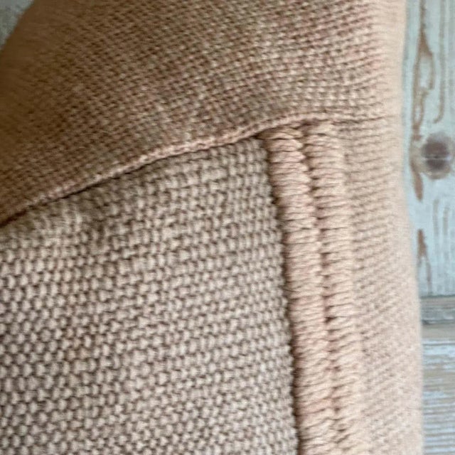 Mid-Century Modern Custom Hand Made Patchwork Wool Pillow Includes Down Feather Insert For Sale - Image 3 of 8