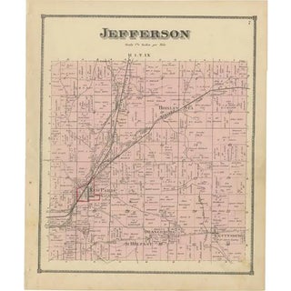 Antique Map of Jefferson County in Ohio by Titus, 1871 For Sale