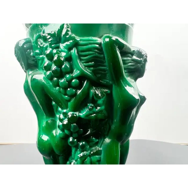 Curt Schlevogt Art Deco Malachite Glass Vase, 1930's For Sale - Image 11 of 14