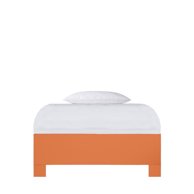Wood Silas Platform Bed Twin Extra Long - Orange For Sale - Image 7 of 12