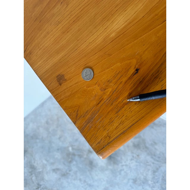 1970's Mid-Century Modern Blonde Pecan Night Stand End Side Table For Sale - Image 12 of 12