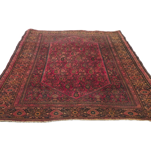 Victorian Antique Persian Farahan Rug - 04'02 X 06'04 For Sale - Image 3 of 9