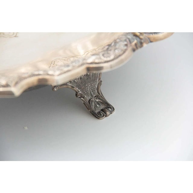 Silver Fruit Bowl with Chiseled Engravings For Sale - Image 4 of 6