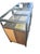 Wood Pair of Venezia Furniture Industrial Modern Steel & Stained Wood Nightstands / End Tables With Glass Tops For Sale - Image 7 of 16