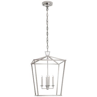 Chapman & Myers for Visual Comfort Signature Darlana Medium Lantern in Polished Nickel For Sale