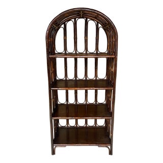 Vintage Bamboo and Rattan Bookcase, 1960s For Sale