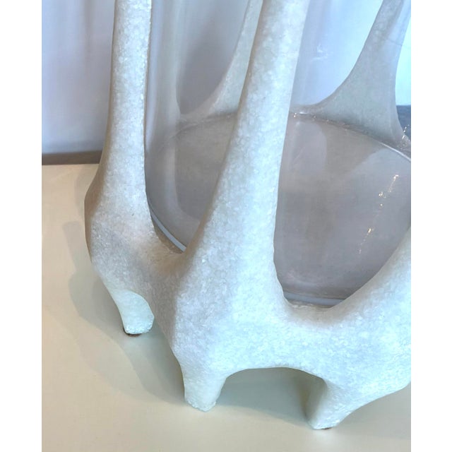 2020s Arteriors Modern White Ricestone and Glass Harmon Hurricane For Sale - Image 5 of 5