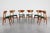 Mid-Century Scandinavian Wood and Green Fabric Chair, 1960s, Set of 6 For Sale - Image 3 of 16