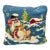 Needlepoint Christmas Pillow, Snowman & Reindeer, 1991 Peking Handicraft For Sale