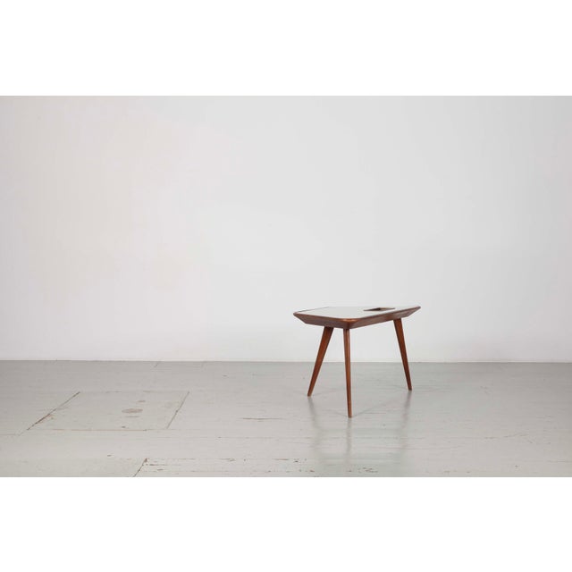 Purple Coffee Table with Inlaid Glass Top and Copper Bowl, 1950s For Sale - Image 8 of 18