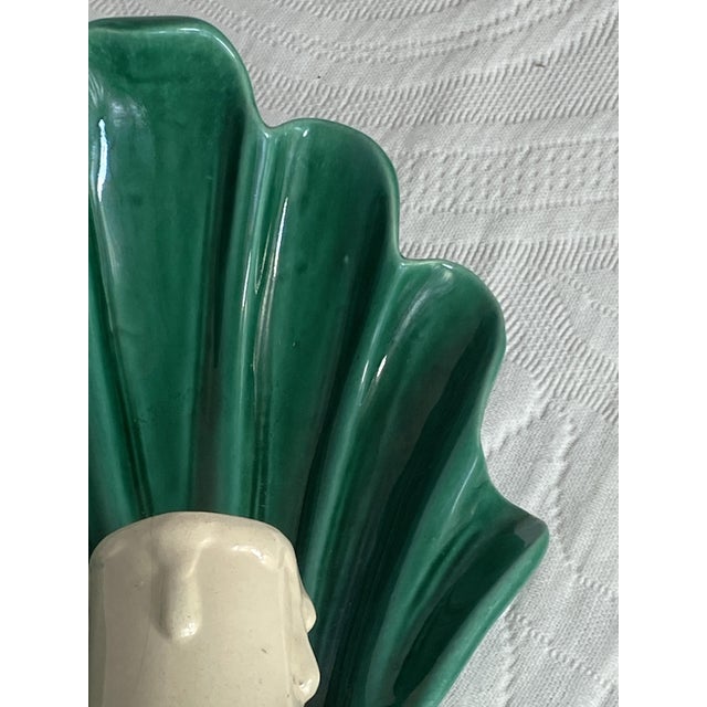 Ceramic Ceramic Seashell Wall Sconce, 1950s For Sale - Image 7 of 12
