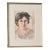 French Vintage Framed Watercolor Portrait of a Lady For Sale