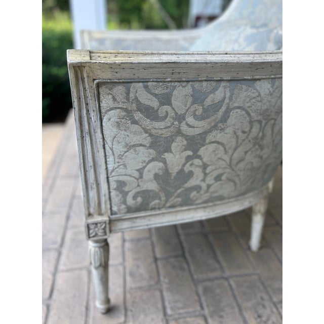 Theodore Alexander Evanna Bergere Style Upholstered Accent Chair For Sale - Image 13 of 14