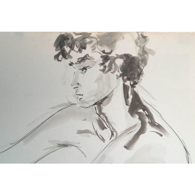 Evelyne Luez, Young Nude Man, Drawing on Paper For Sale - Image 5 of 8