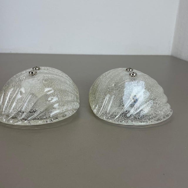 Murano Bubble Ice Glass Wall Sconces, Germany, 1980s, Set of 2 For Sale - Image 11 of 18