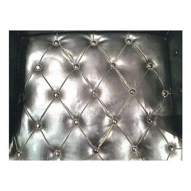 Mid 20th Century Vintage Mid CenturyTufted Leather Bergère For Sale - Image 5 of 10