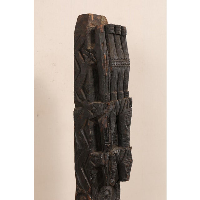 Early 20th Century Central Asian Carved Wood Beam on Stand For Sale - Image 10 of 11