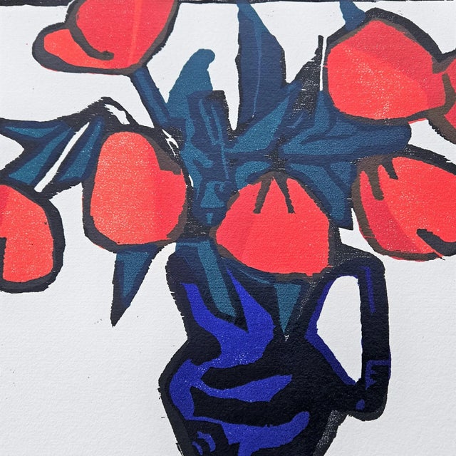 1970s Gernot Kissel, Flowers in a Pot, 1970s, Lithograph For Sale - Image 5 of 6