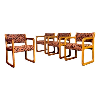 Vintage Scandinavian Teak Sled Chairs, 1960s, Set of 4 For Sale