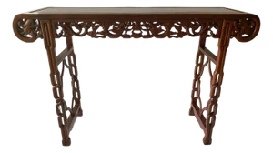 Large Chinese Hand Carved Dragon Altar Table or Rosewood Entry Table
