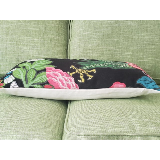 Contemporary Contemporary Chinoiserie Schumacher Chiang Mai Lumbar Pillow in Ebony For Sale - Image 3 of 6