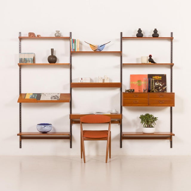 Mid-Century Modern Vintage Teak Wall Unit by Kai Kristiansen for FM Mobler, 1960s For Sale - Image 3 of 18