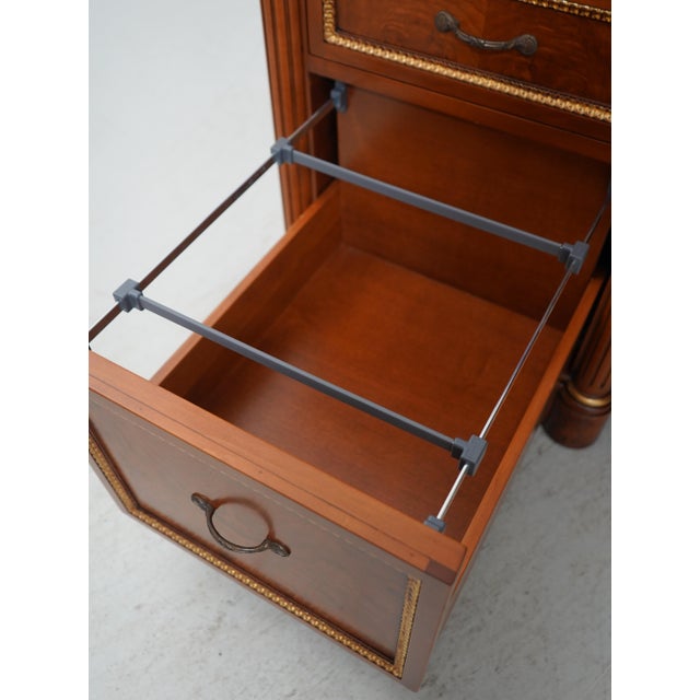 Francesco Molon Leather Top Walnut Executive Desk For Sale In Philadelphia - Image 6 of 18