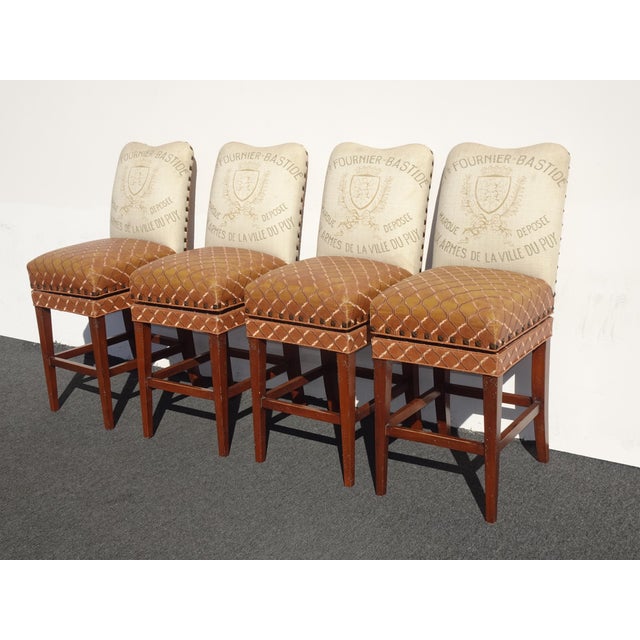 Pair Designer French Country Burnt Orange Bar Stools ... (640 x 640 Pixel)