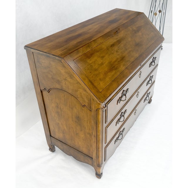 Brown Baker Slant Drop Front Secretary Desk 3 Drawers Chest MINT For Sale - Image 8 of 18