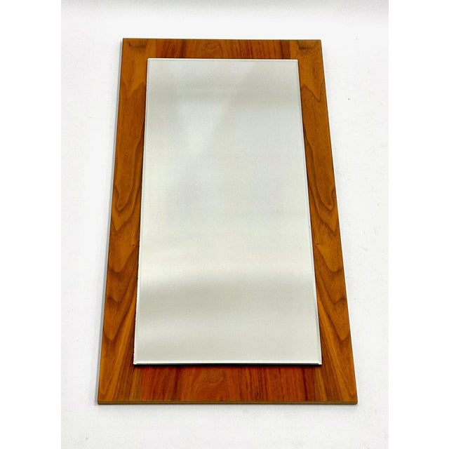 Mid-Century Wall Mirror in Teak, 1970s For Sale - Image 9 of 9