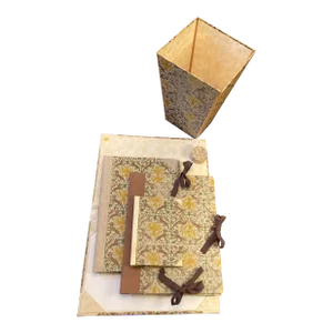 1970s Vintage Italian Paper Desk Top Accessories, Organizers - Set of 6