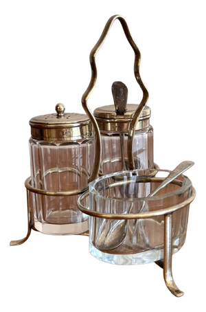 Antique Edwardian Cruet Set, 1900, Set of 6