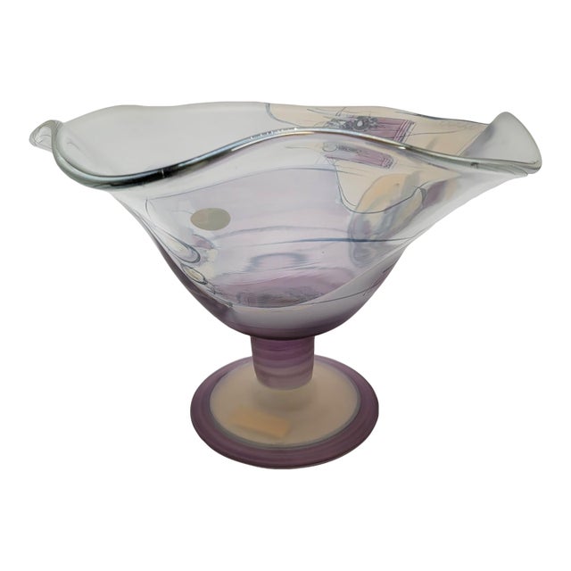 Ioan Nemtoi Romanian Art Glass Compote For Sale