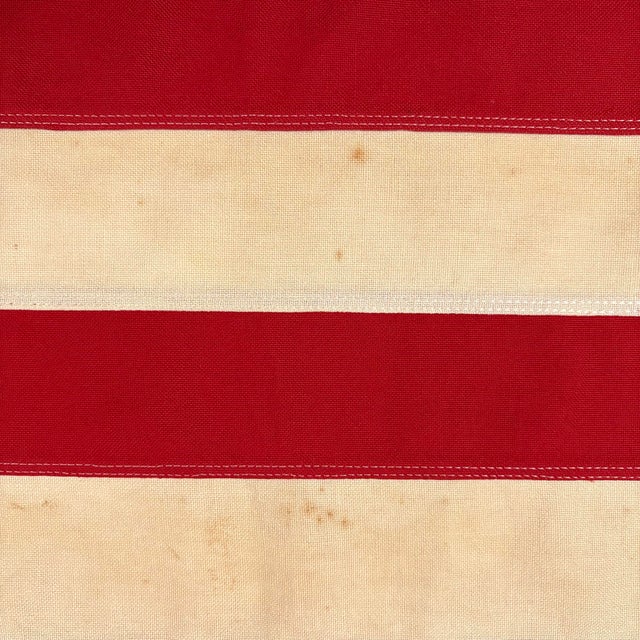 Vintage Cotton American Flag With Embroidered Stars For Sale - Image 4 of 5