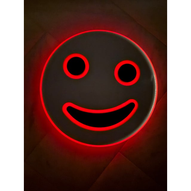 Exhibited Beverly Bev Fishman Smiley Face Resin Wall Sculpture With Phosphorescent Pigment, Signed, 2010, David Richard Gallery For Sale - Image 11 of 13